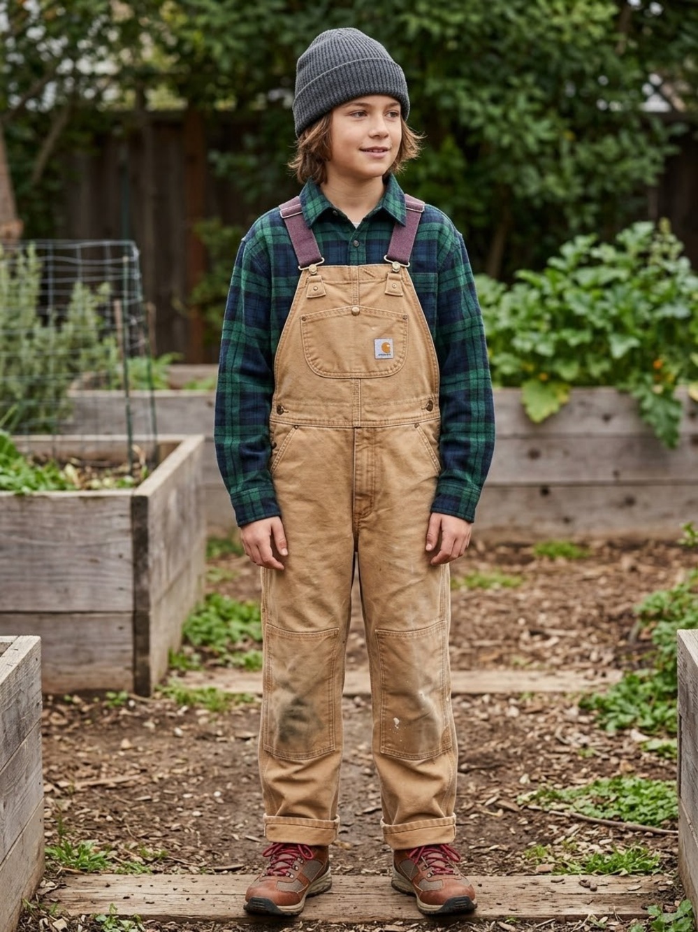 Carhartt Double-Knee Duck Bib Chore Overalls. Large 10/12.